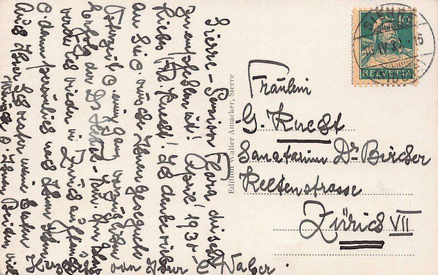 Cartoline postali: Sierre, Château des Vidomnes, circulée 1930 – Usato da Frauenfeld venduto da POML 1