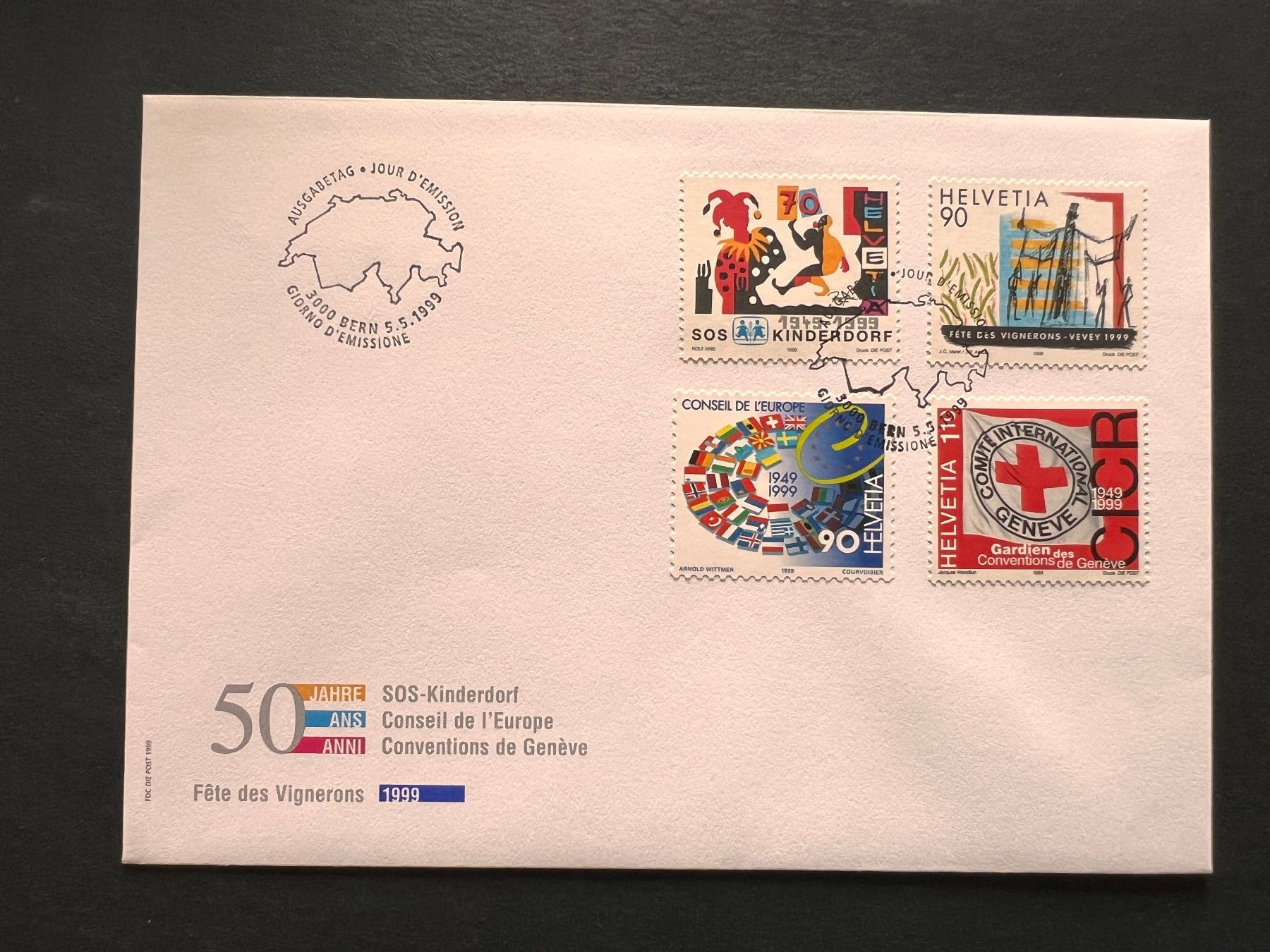 Tutti i francobolli: Erstagsbrief FDC 1999  (R447) – Usato da Hinwil venduto da Sidi4