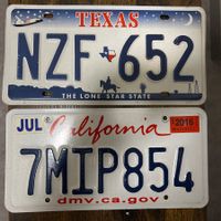  🇺🇸 U.S. 2x Autoschild (Texas, California) - ORIGINAL 