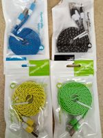 microUSB zu USB Kabel, Nylon, flat, farbig