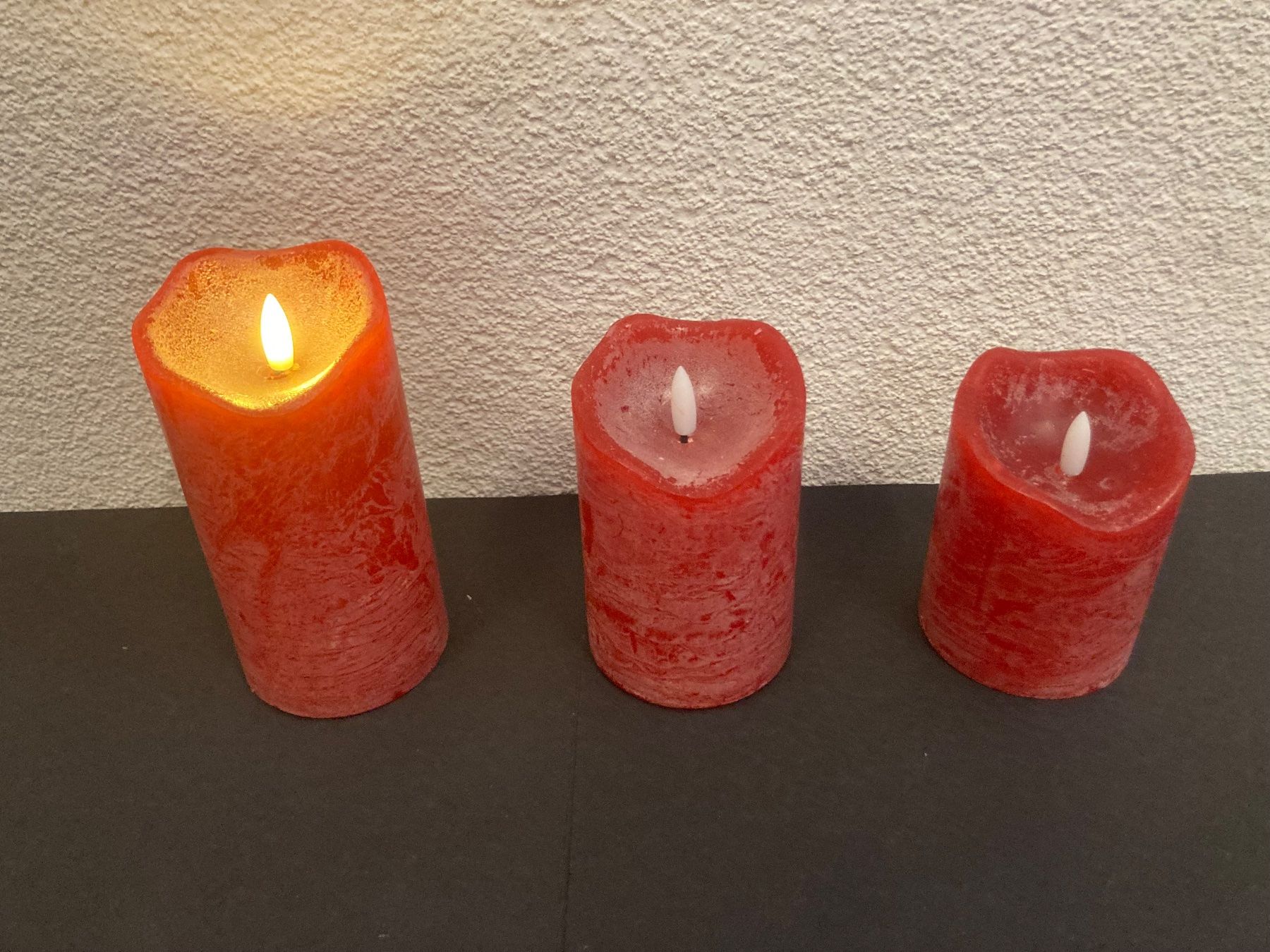 Candele: LED Echtwachs-Kerzen-Set, 3 Stück, mit  Timerfunktion, rot – Nuovo e nell'imballaggio originale da Neuenhof venduto da jorogo 5