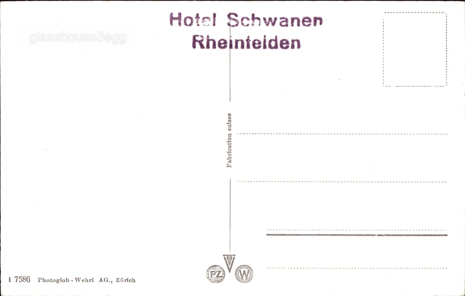 Ansichtskarten: AK Rheinfelden, Hotel Schwanden – Gebraucht aus Eggersriet von glasshouse3egg 1