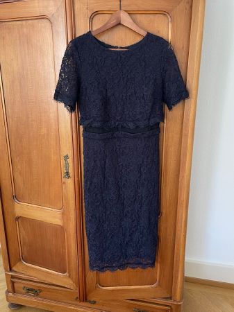 Ashley Brooke Elegantes Spitzenkleid blau Gr. 38