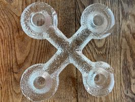 Vintage schwedischer Glas-Adventskerzenhalter