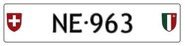 Schilder: Plaque auto NE 963 – Neu (gemäss Beschreibung) aus Boudevilliers von ENCHERES-PLAQUES-NE