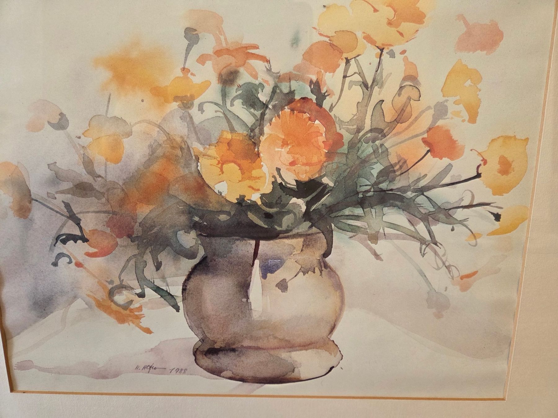 Gemälde: Aquarellbild "gelber Strauss" – Gebraucht aus St. Gallen von Razoon77 1