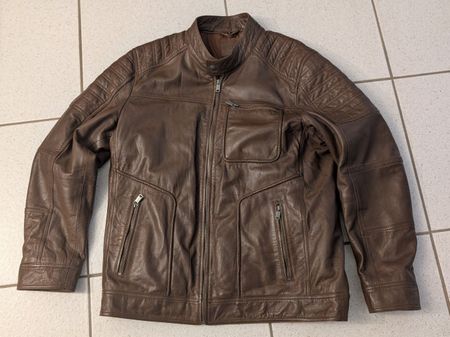 Lederjacke/Veste cuir, braun/brun, Gr. 58