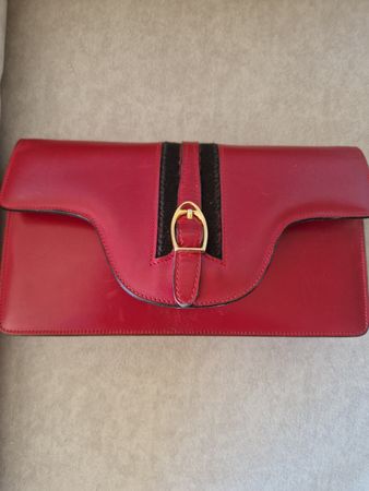 Pochette Vintage Gucci, cuir rouge