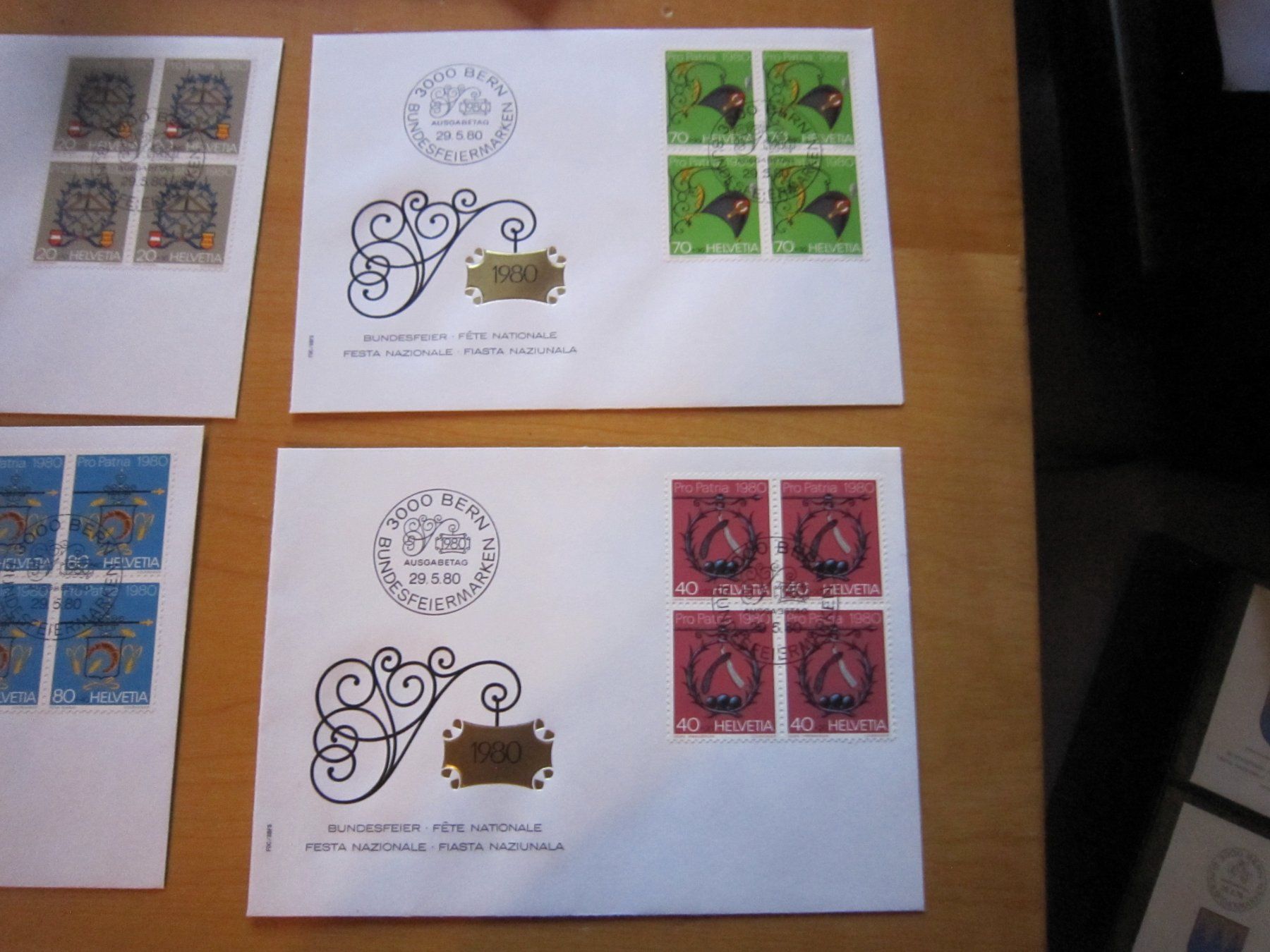 Tutti i francobolli: PP 1980 FDC Serie einzeln und 4er – Usato da Gordola venduto da Polentaefung 2