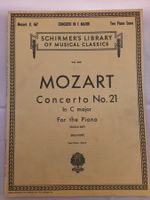 Noten Mozart: Konzert Nr 21 in C, K467, Schirmer, Klavier