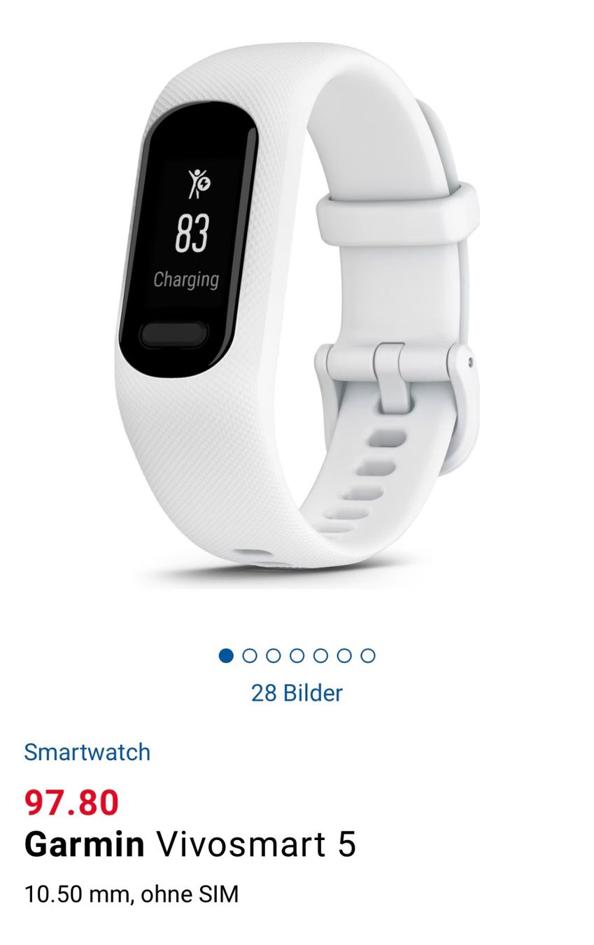 Garmin Smartwatch: Garmin Vivosmart5 – Nuovo e nell'imballaggio originale da Abtwil SG venduto da schoggi-1 1