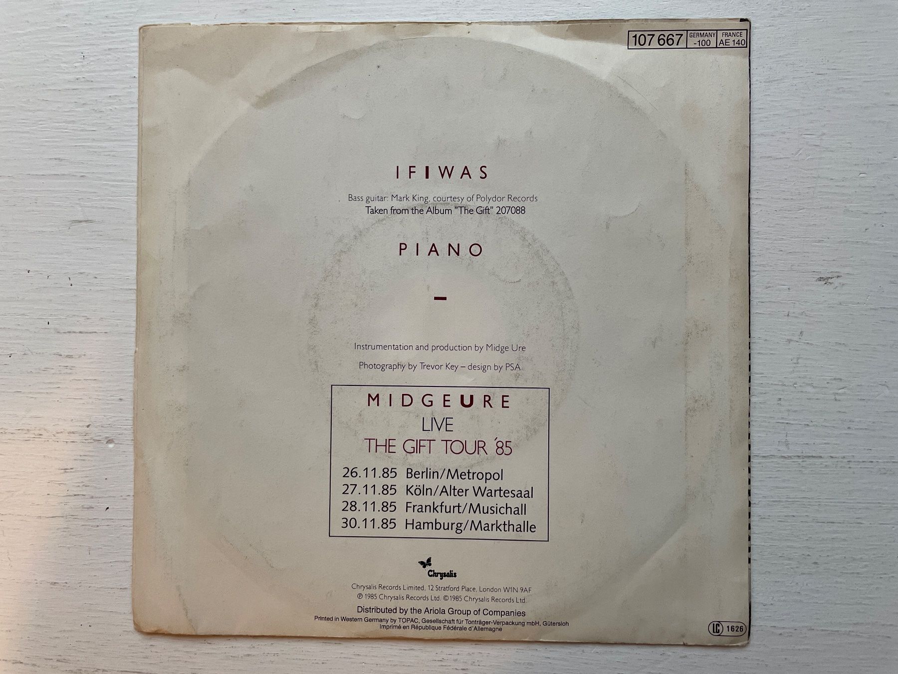 Schallplatten: Midge Ure - If I Was - 7" Single, 1985 – Gebraucht aus Zürich von Andy_t71 1