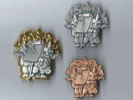 Fasnachtsplaketten Basel, "Blaggedde" 1996 (Satz B/S/G)