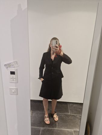 H&M Rock mit Gürtel, schwarz, Grösse 38 - Sommer Rock
