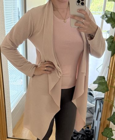 Trendiger Strick Cardigan in Altrosa, Grösse S