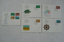 1968 5 FDC Sondermarken II Satz & Einzelmarken SBK 457 - 460
