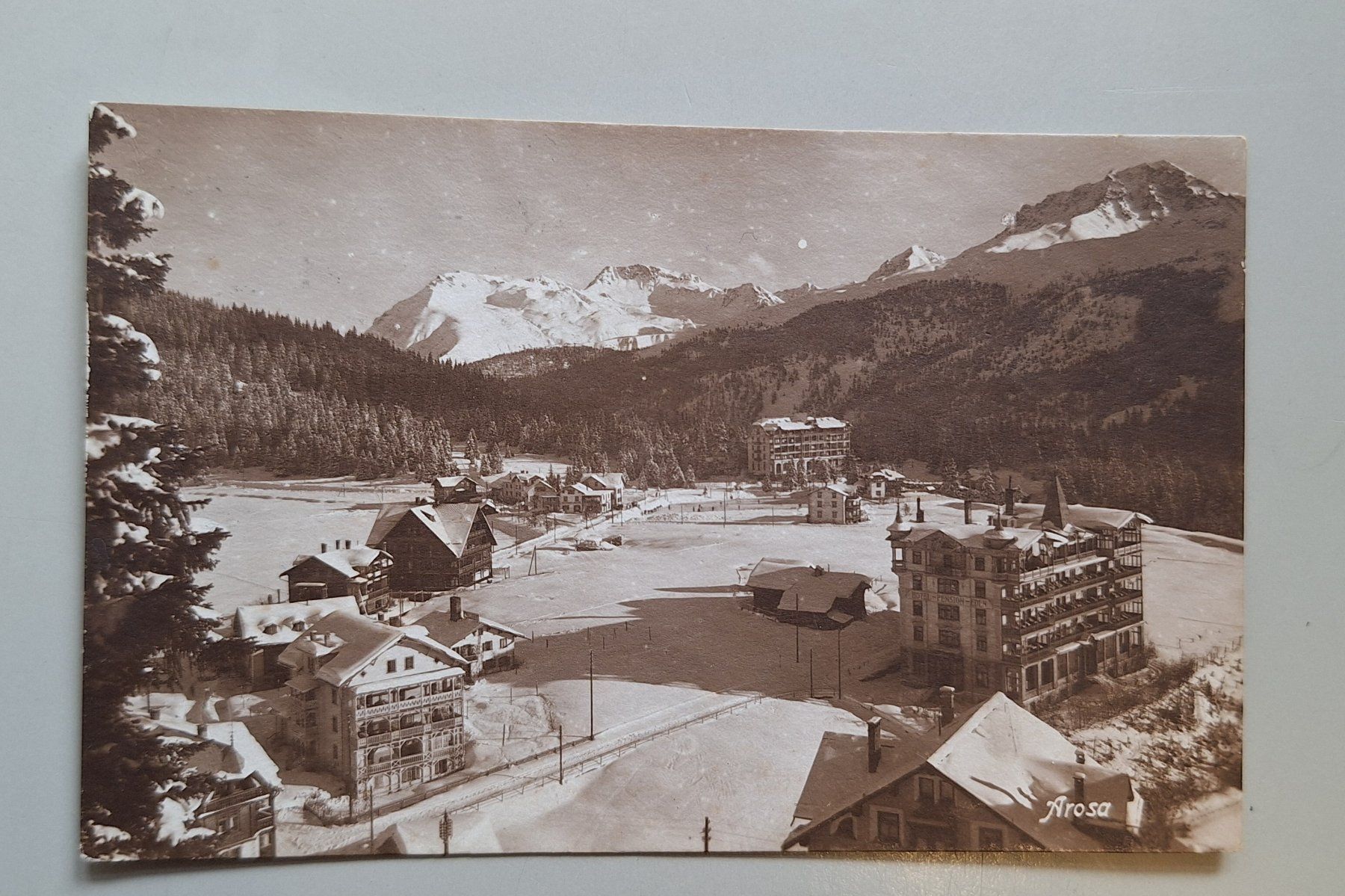 Cartoline postali: AK CP Arosa Winter Schnee alte Häuser 1920 GR – Usato da Gurtnellen venduto da Stonevalley007