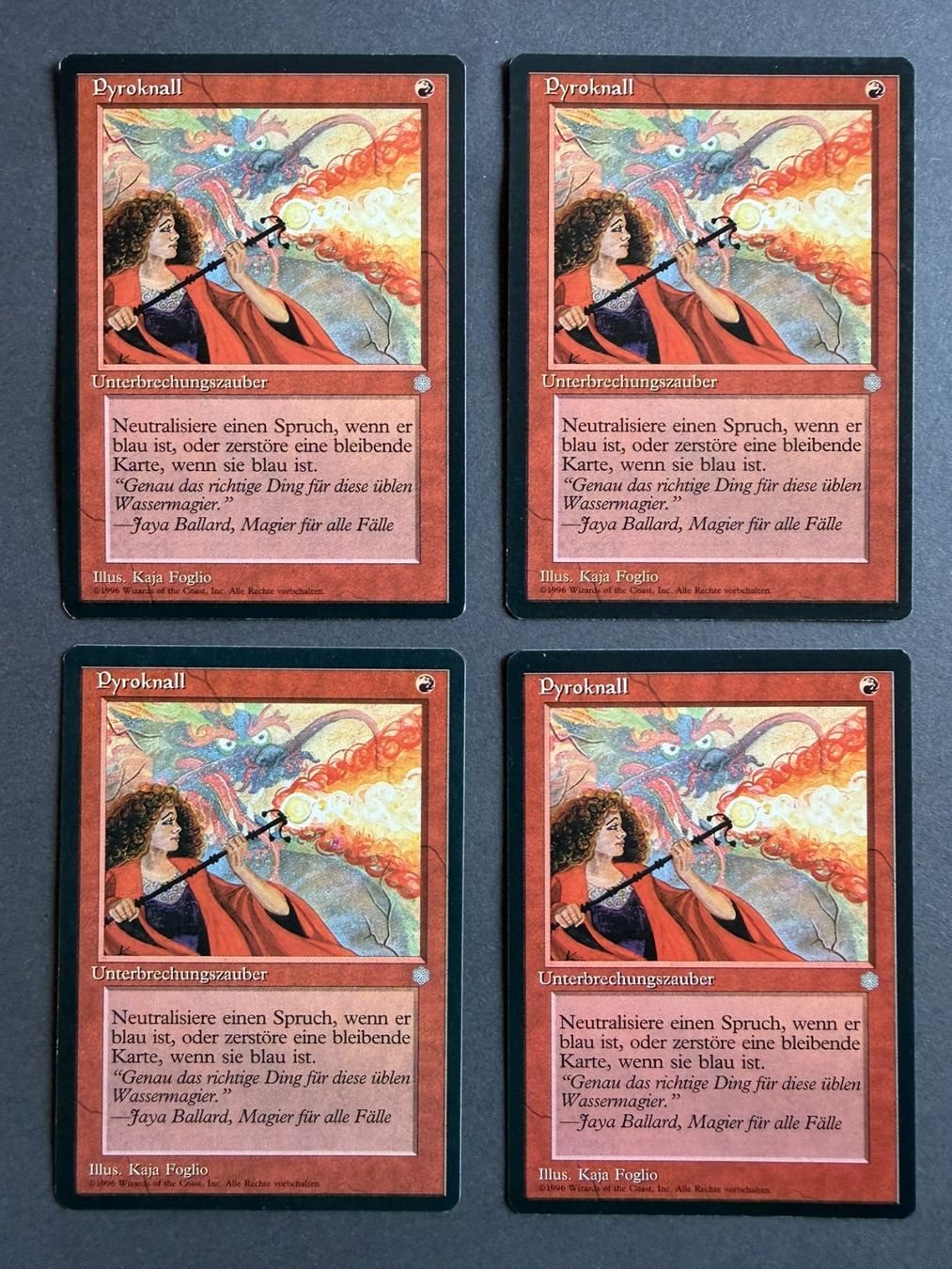 Magic The Gathering Sammelbilder & Trading cards: 4x Pyroknall // Pyroblast // Ice Age // Eiszeit // Magic – Gebraucht aus Binz von Tempelritter