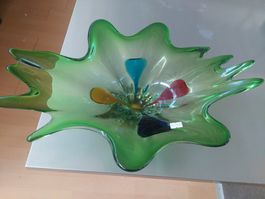 Grosse Vintage  Murano Glasschale,/ Zipfelschale, 60er/ 70er