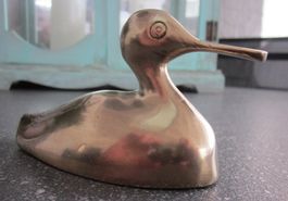 Vintage Messing Ente, Briefbeschwerer, Deko