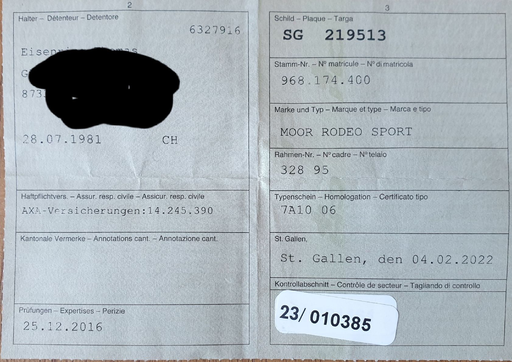 Sachs Mofa-Ersatzteile: Sachs Alpa Rahmen mit Ausweis  – Gebraucht aus zürich von resagrev 6