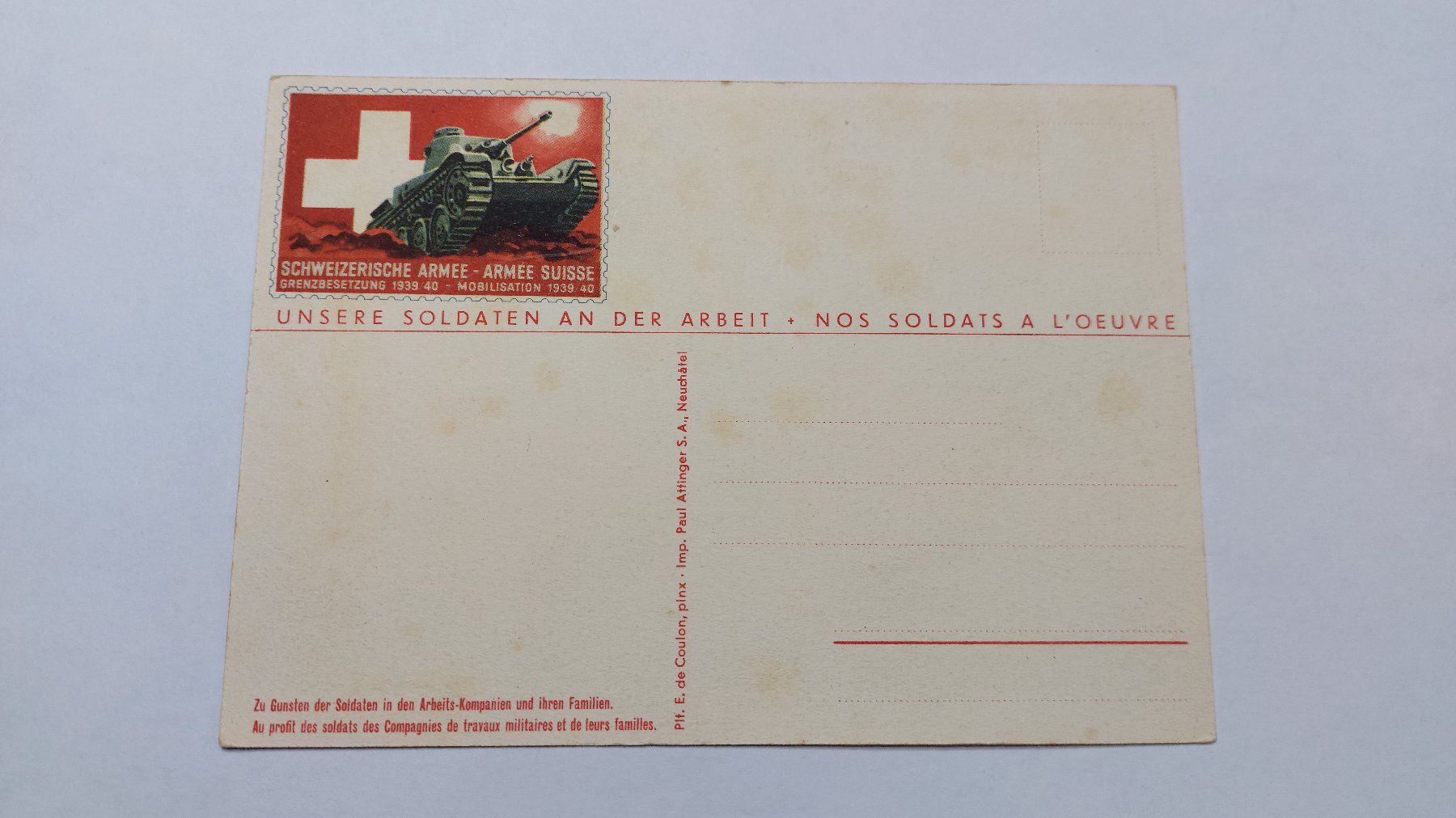 Cartoline postali: Schweizer Armee Postkarte Grenzbesetzung 1939 /40 – Nuovo (secondo la descrizione) da Dornach venduto da Lok-Service-56 3