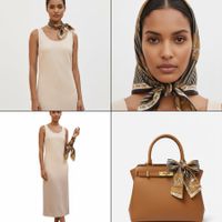 Fendi Baumwolltuch 45 x 45 cm Gold Beige