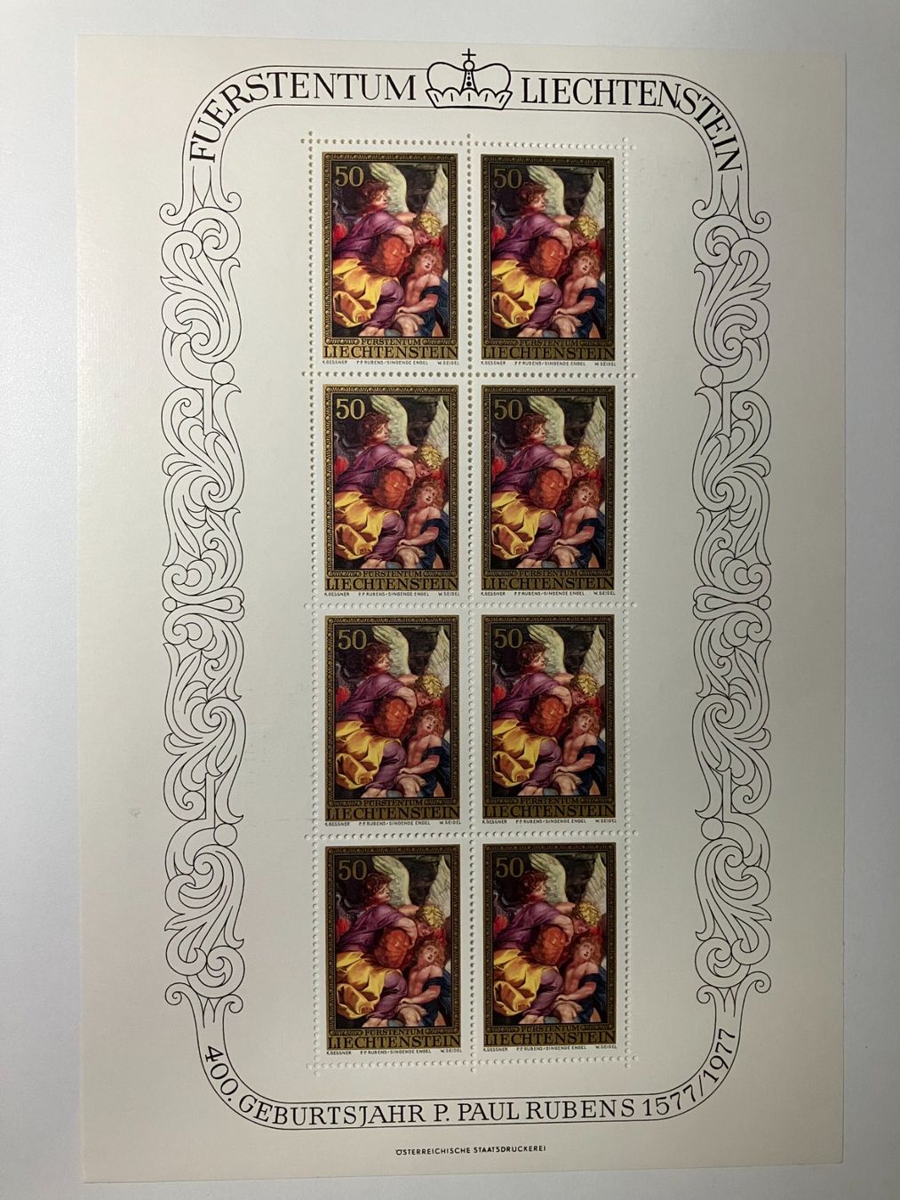 Tutti i francobolli: Liechtenstein, Kat. 593-95 Kleinbogen, Rubens, ** – Usato da Würenlos venduto da Eulenpostuhu 2