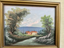 Tableau peinture à l'huile signé.