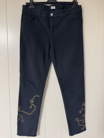 Liu Jo Jeans Grösse 33, Dunkelblau mit Goldketten-Muster