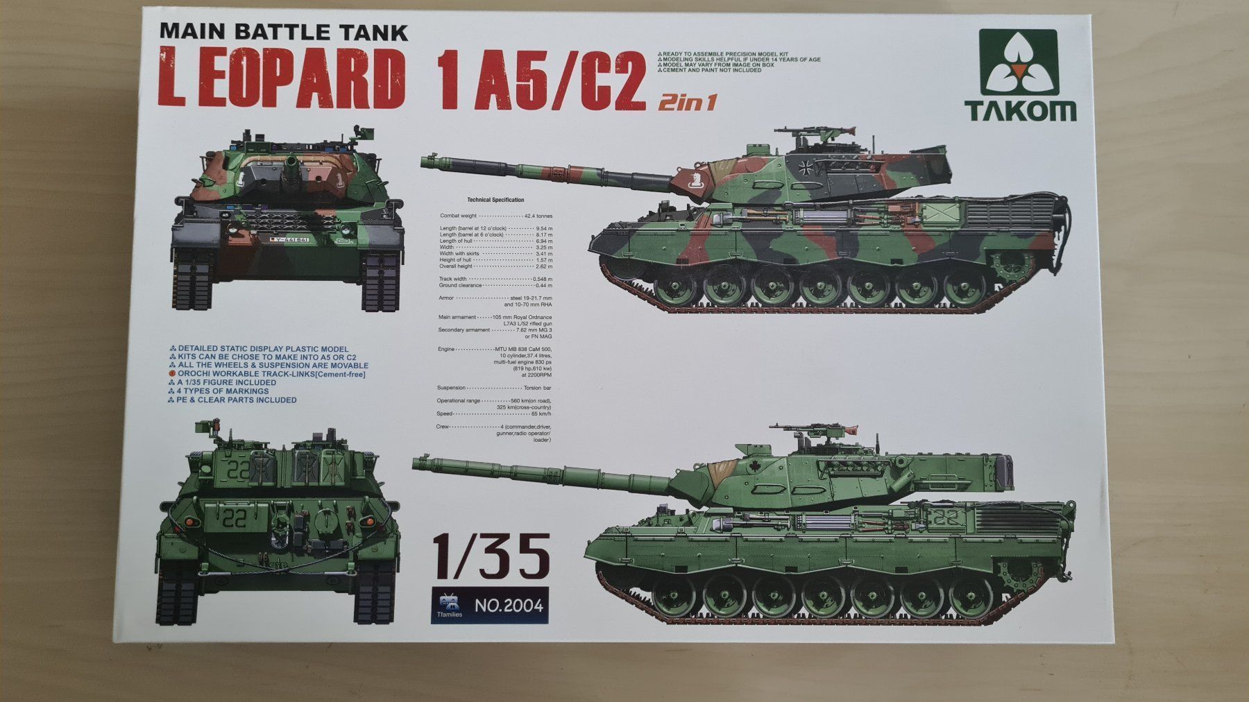 Kit di modellismo & Modellini statici: 1:35 Leopard 1A5/C2 - 2 in 1 - Takom 2004 – Nuovo (secondo la descrizione) da Bassersdorf venduto da jackbmw