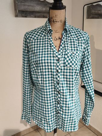 Karobluse Bonprix  BPC Collection Grösse 42 grün-weiss