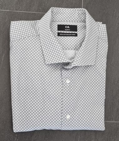 Herren Hemd,grau gemustert,XXL 45-46,SLIM FIT