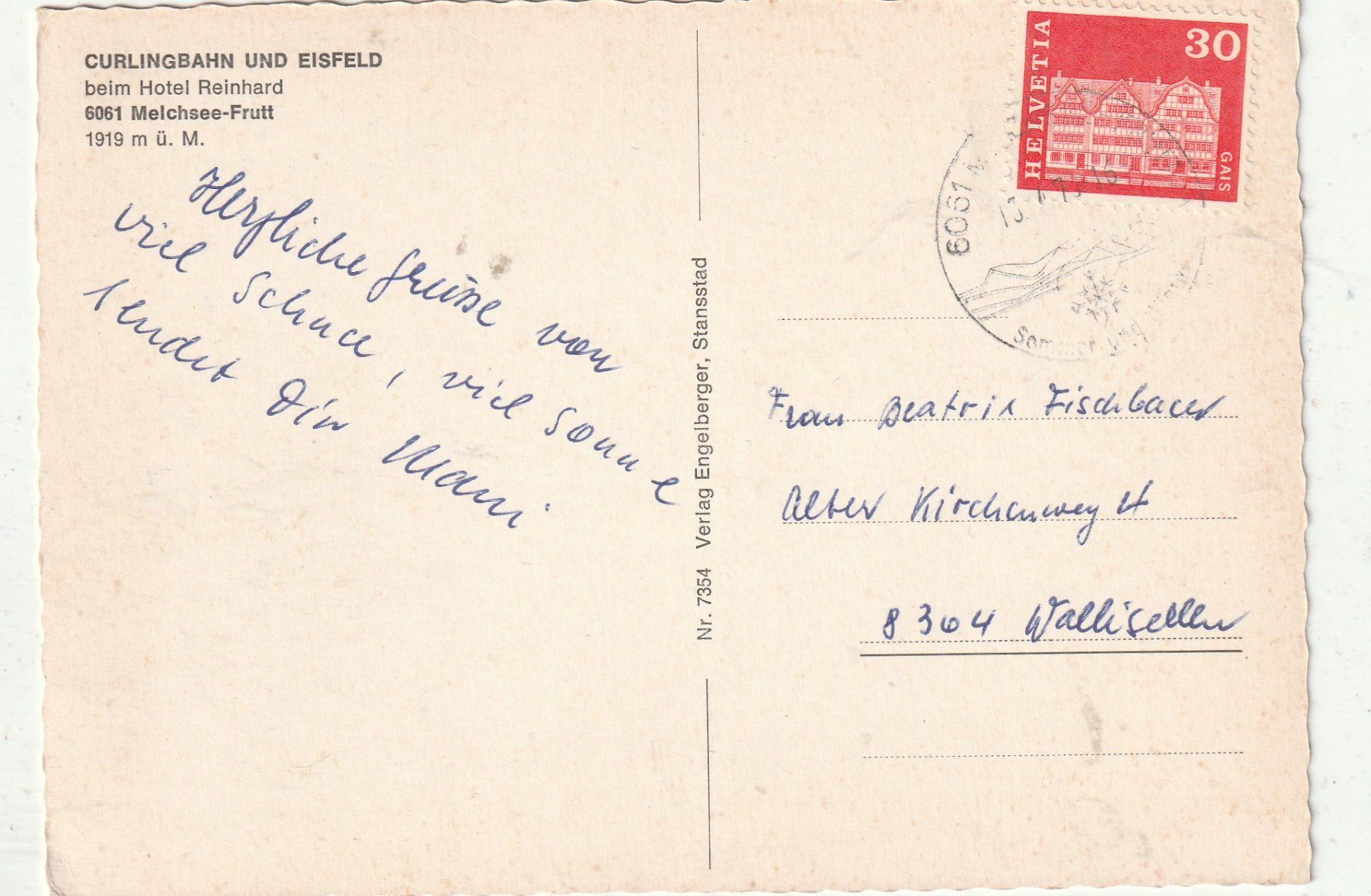 Cartoline postali: Curling-Eisfeld  Melchsee Fruts – Usato da Lumbrein venduto da made02 1