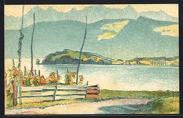 sign. E. Stiefel: Insel Au /Zürichsee, 