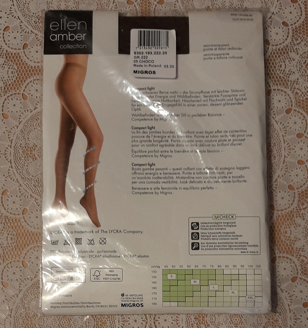 Ellen Amber Calze & Collant: Ellen Amber Compact Light Strumpfhose 40den Gr.M Choco – Nuovo e nell'imballaggio originale da Amriswil venduto da Celini3 1