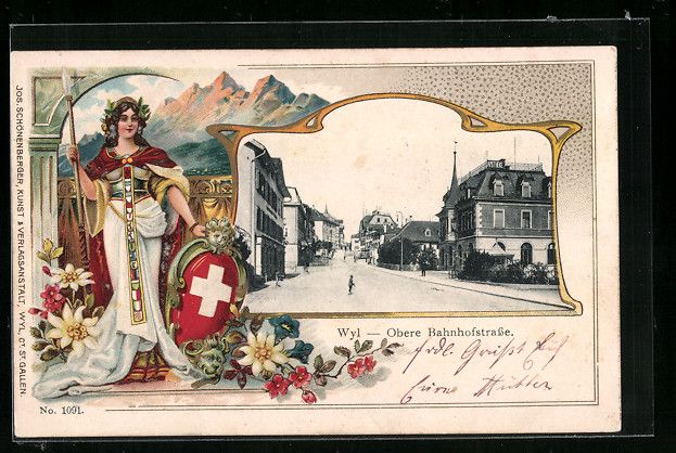 Cartoline postali: Wyl, Blick in die obere Bahnhofstrasse – Usato da Berlin venduto da bartko-reher