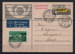 Flugpost Karte gelaufen 1937