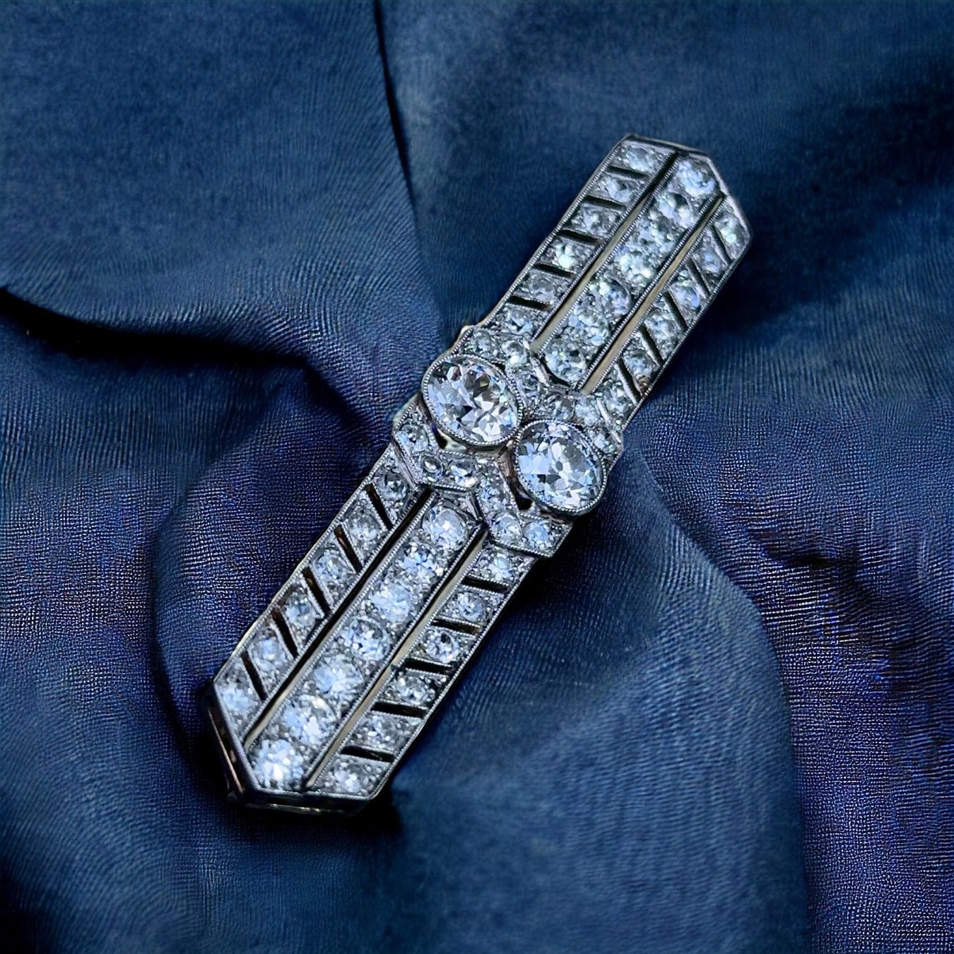 Spille & Fermagli: Art Deco 3.8ct Altschliff Diamant Brosche – Usato da Embrach venduto da estzeh1 9