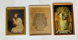 3er Set: Vintage religiöse Bilder gerahmt, Top Zustand