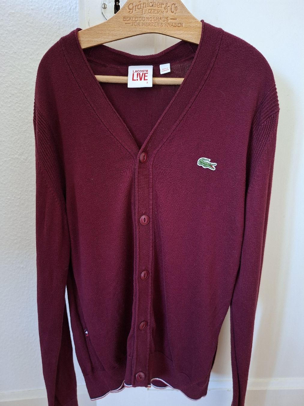 Lacoste Maglioni & Felpe: Cardigan Lacoste LIVE bordeaux, taille S,  – Usato da Renens VD venduto da ser_j2fn