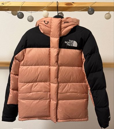 Giacca The North Face rosa e nera con cappuccio taglia S