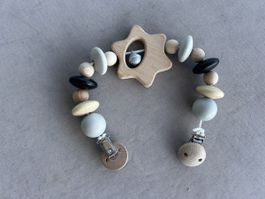 Wood chain for stroller (grey/black)