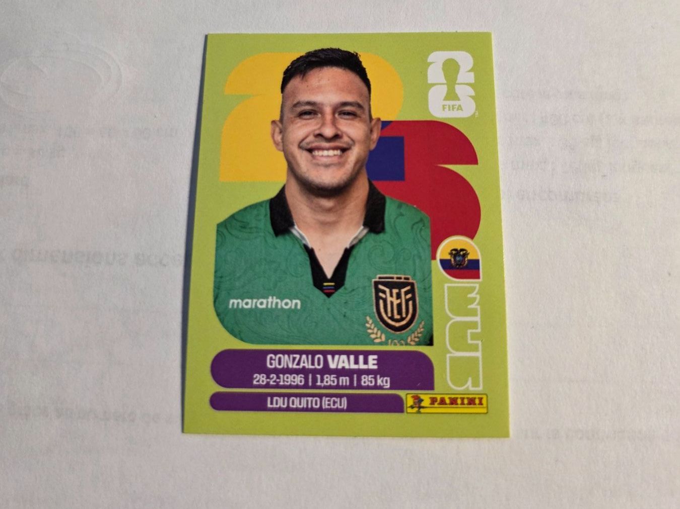 Panini Carte collezionabili: Panini  2026 GONZALO VALLE ECU 3 – Nuovo (secondo la descrizione) da Grand-Lancy venduto da Seo67