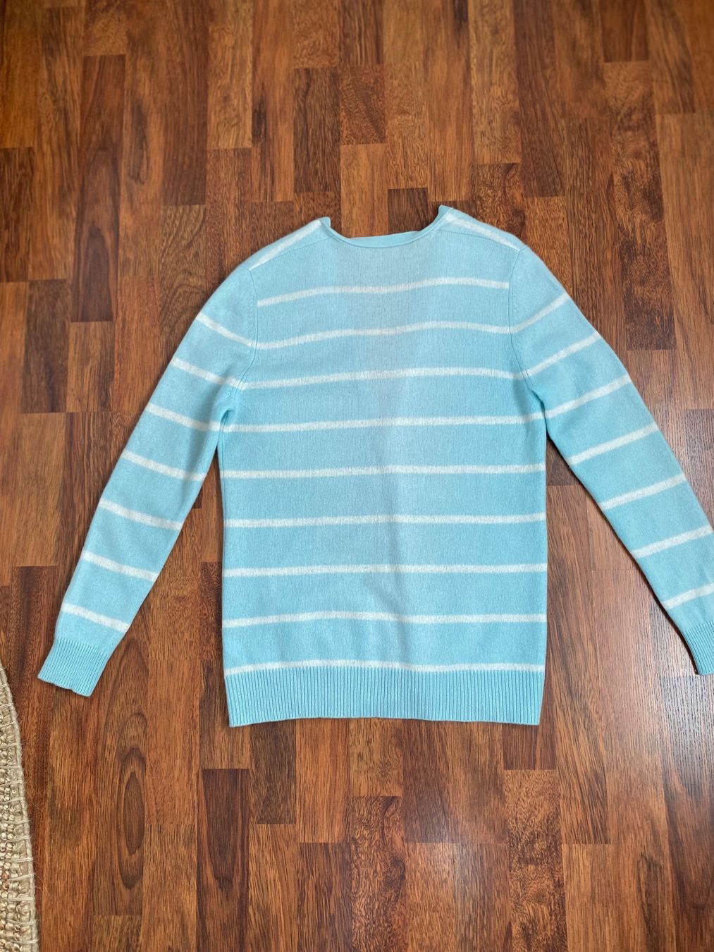 Giacche: Damen Strickjacke gestreift hellblau weiss Grösse S – Usato da Stadel b. Niederglatt venduto da sandart 1