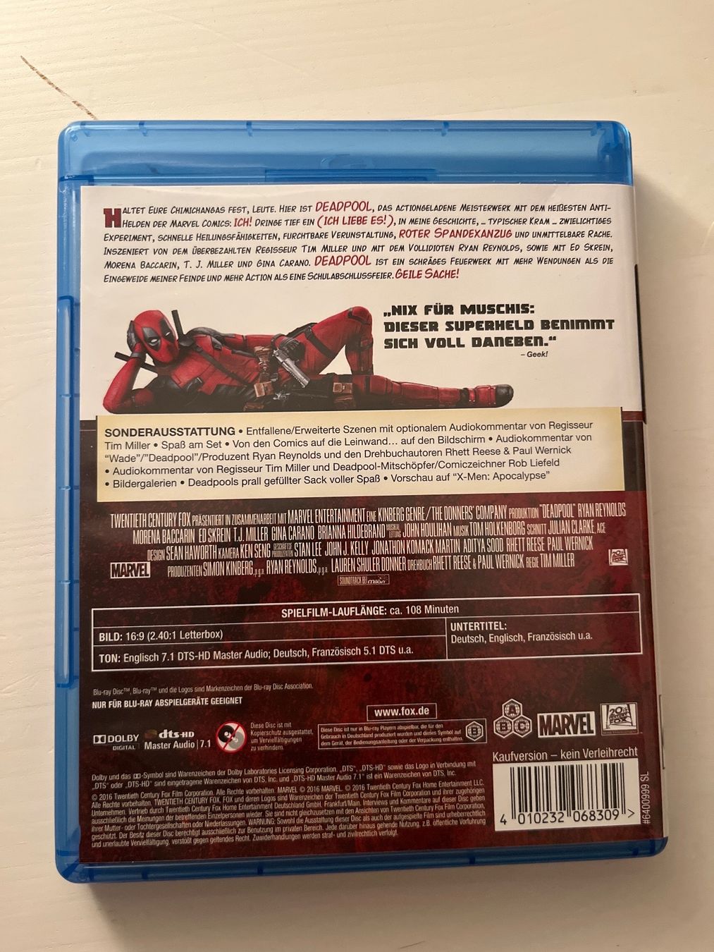 Tutti i DVDs: Marvel | Deadpool (2016), Blu-ray – Nuovo (secondo la descrizione) da Sierre venduto da black.box 1
