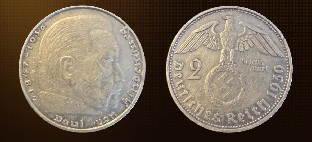 Alle Münzen: 2 Reichsmark Münze 1939  – Gebraucht aus Wallisellen von ND26