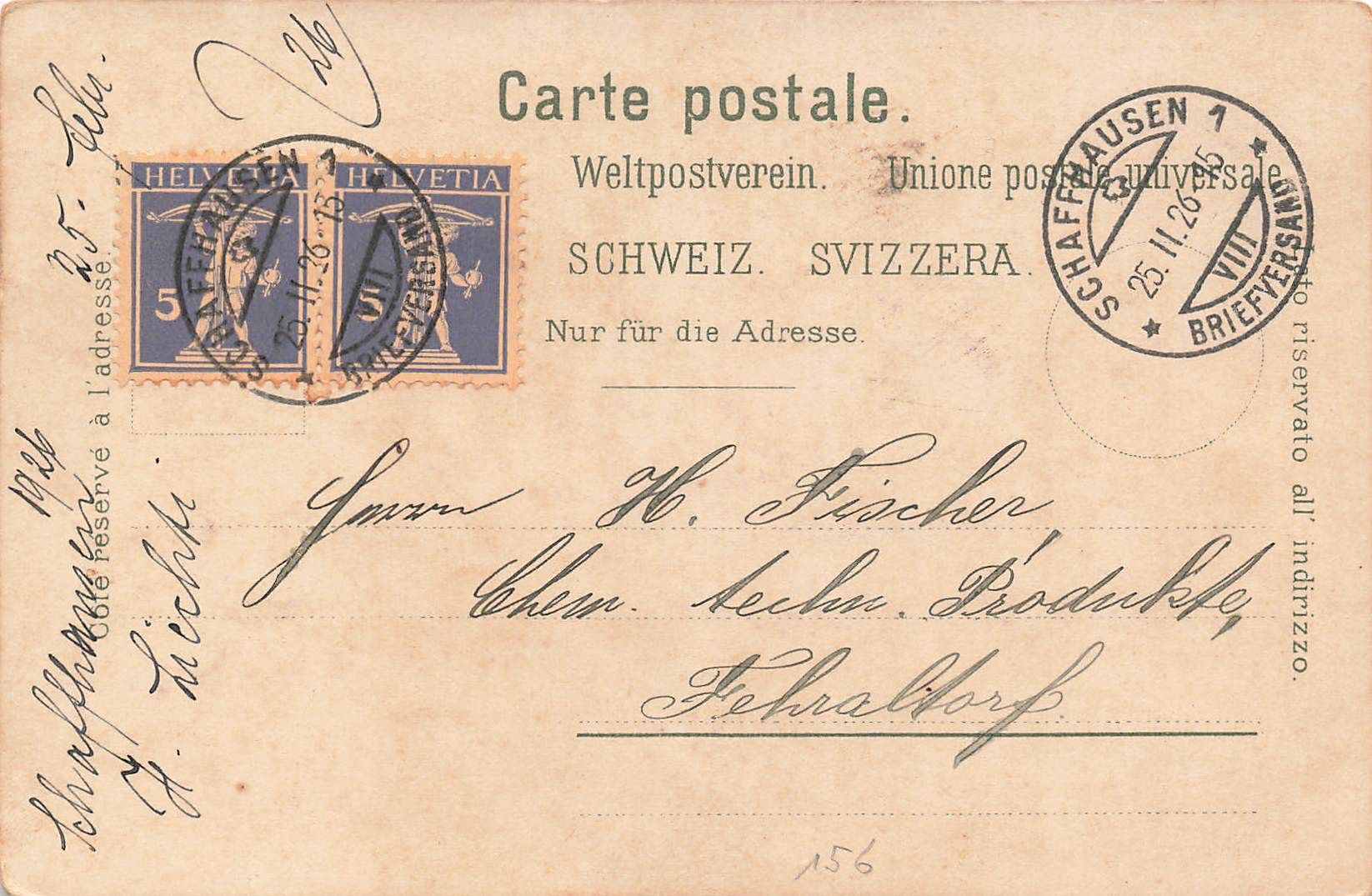 Ansichtskarten: Schaffhausen – Gebraucht aus Biasca von Blenio71 1