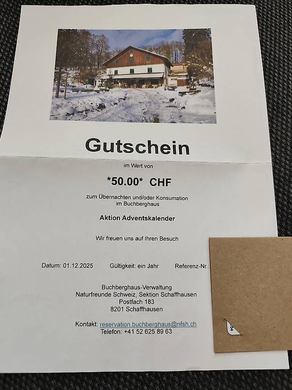 Buoni: Gutschein Buchberghaus Schaffhausen – Nuovo e nell'imballaggio originale da Zollikofen venduto da rah_5tg2