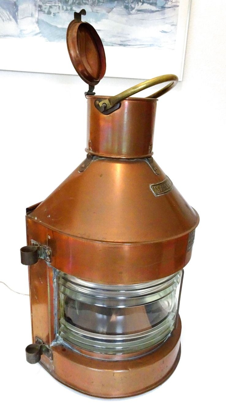 Lampade: Antike Masttop-Metorit-Schiffslampe (ca. 1905) – Usato da Brione (Verzasca) venduto da nevagiu 4